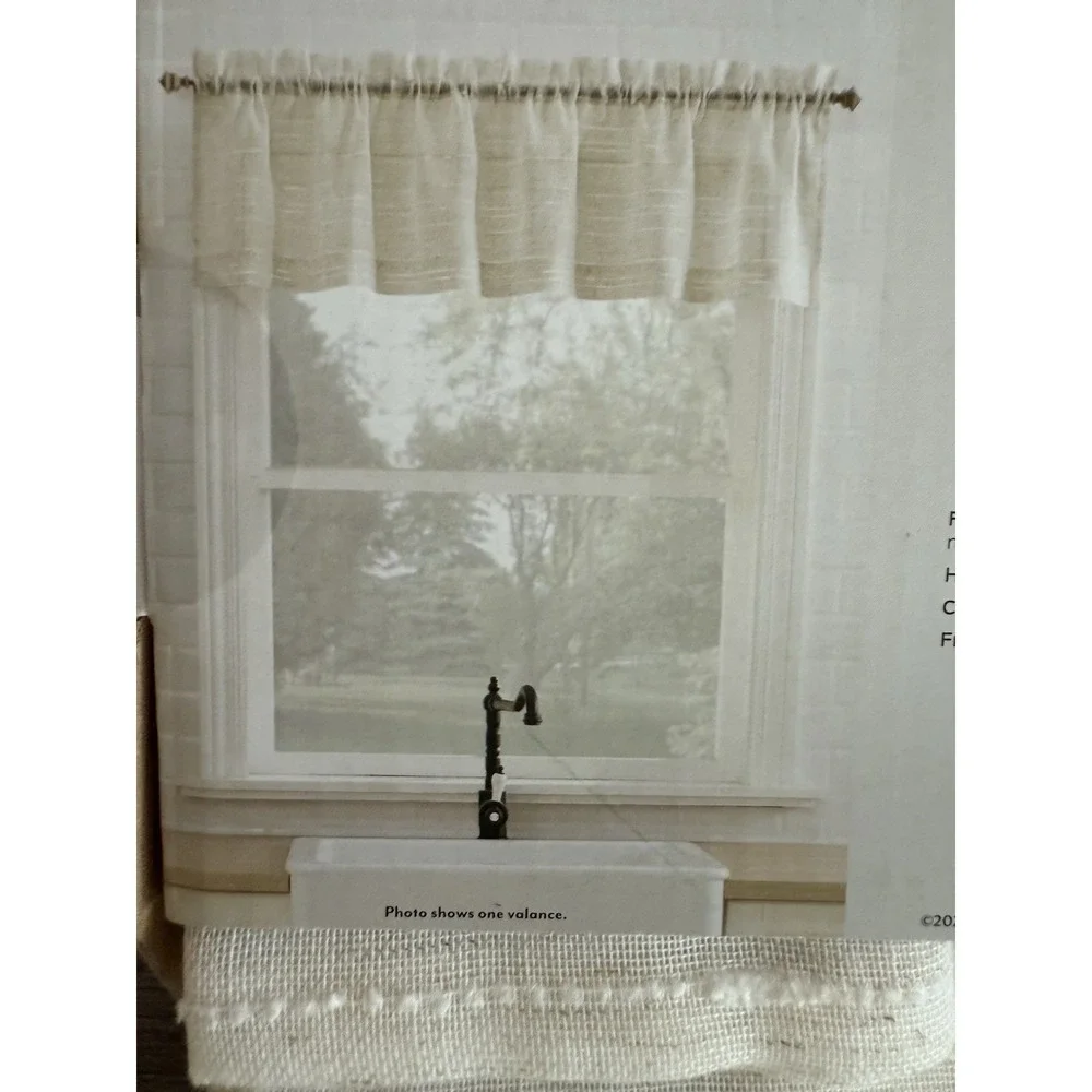 54x14 Rod pocket Valance, Teagan No 918 , Linen 14
